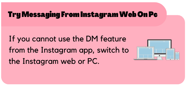 Try Messaging from Instagram Web on PC