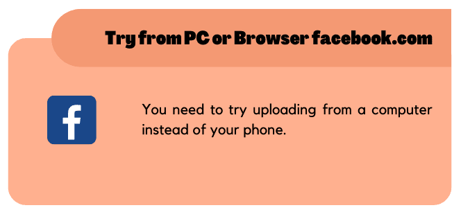 Try from PC or Browser facebook.com
