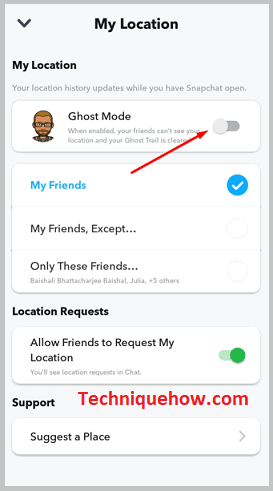Turn off ghost mode