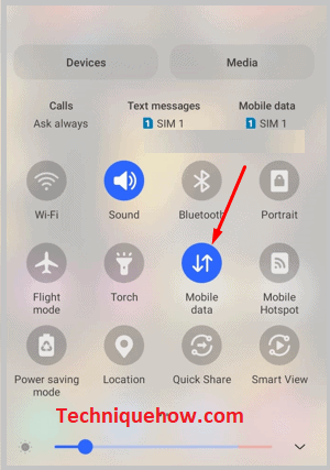 Turn on mobile data
