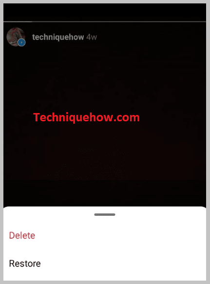 Two options are given- Restore and Delete