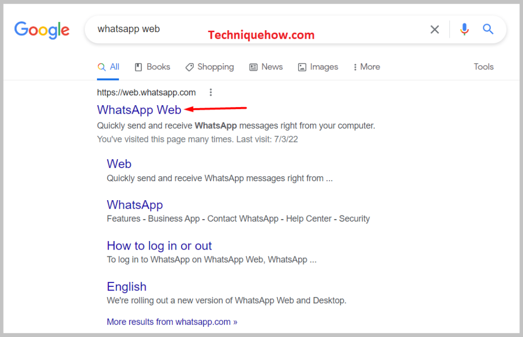 URL type WhatsApp web