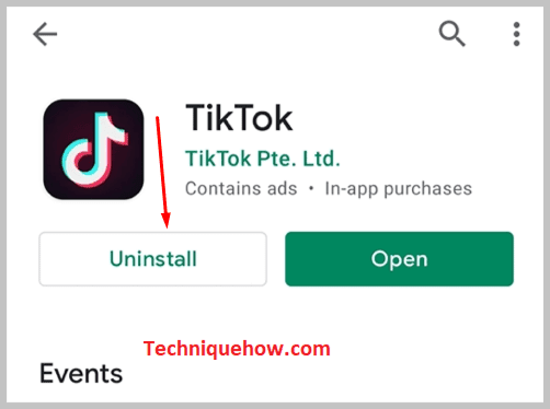 Unstall TikTok