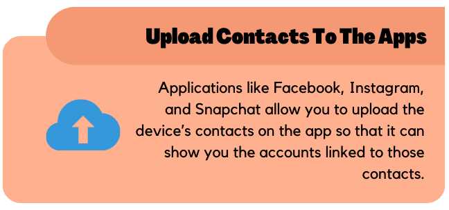 Upload the contacts to the apps
