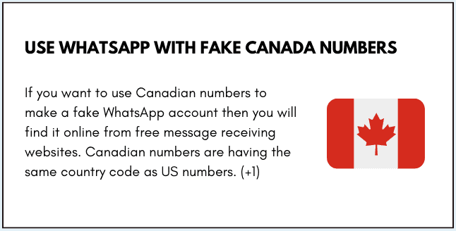 Use WhatsApp with Fake Canada Numbers