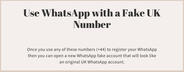 Use WhatsApp with a Fake UK Number