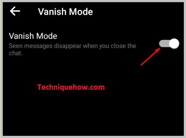 Vanish Mode will be enabled on messenger 