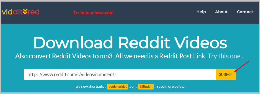 Viiddit page then click on 'Submit'.