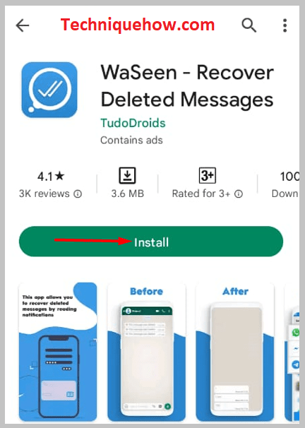 WaSeen - Recover Deleted Messages app 