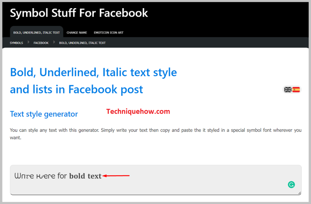 Write over here for bold text