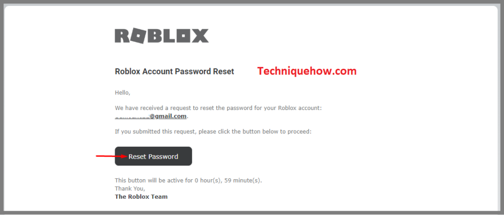 You can open the mail and click on Reset Password