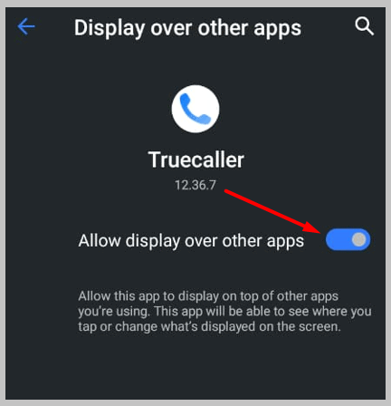 allow all the permissions it asks