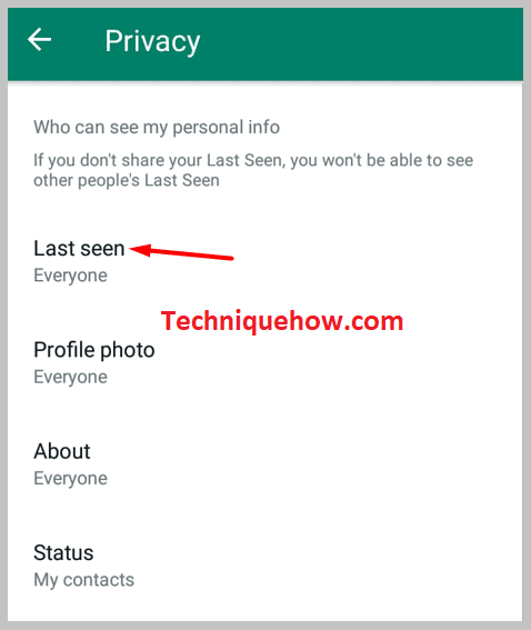 and you will find the 'Last Seen' option