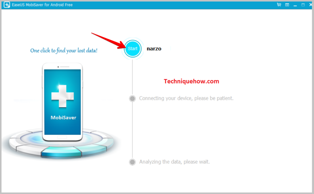 android with PC & run the EaseUS MobiSaver tool