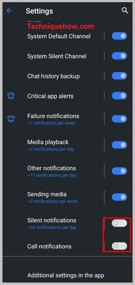 call notifications and turn that off