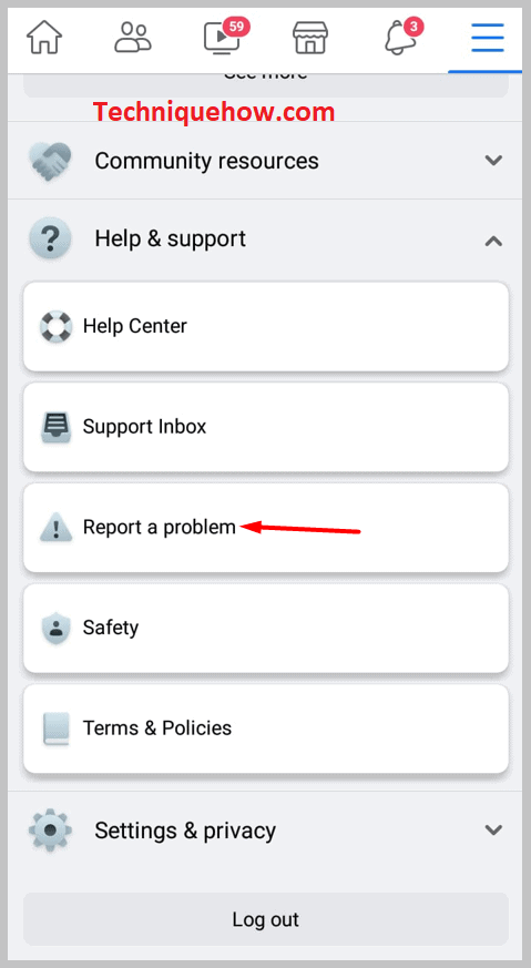 choose the option âReport a problem