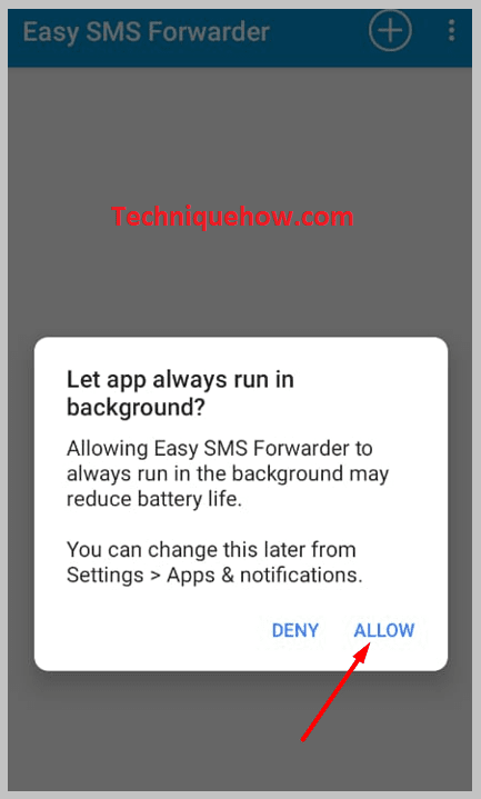click on Allow Easy Sms