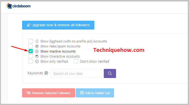 click on Inactives
