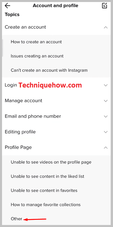 click on Other on tiktok