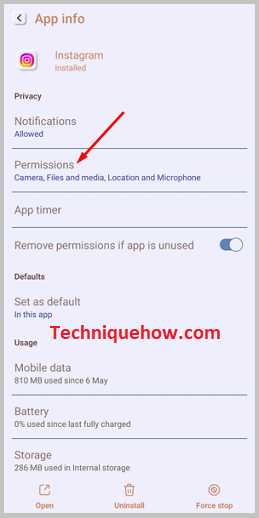 click on Permissions 