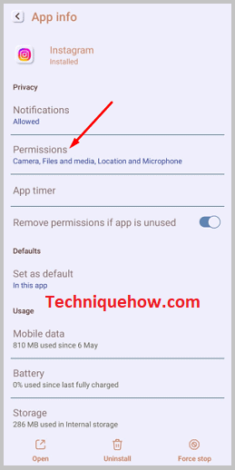 click on PermissionsÂ
