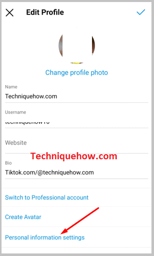 click on Personal information settings