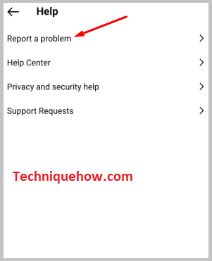 click on Report a Problem