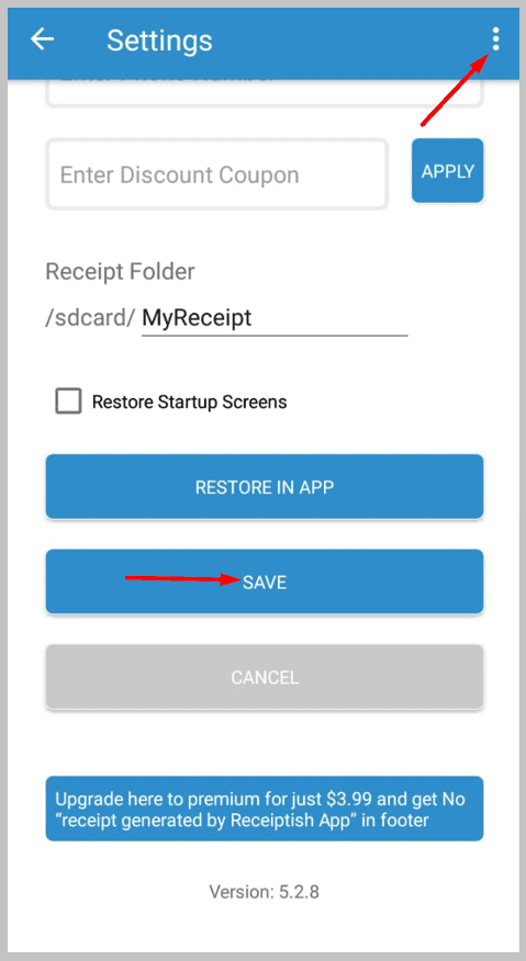 click on Settings from the drop-down