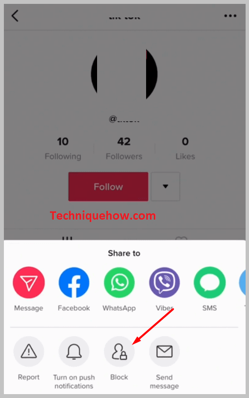 click on the Block option from
