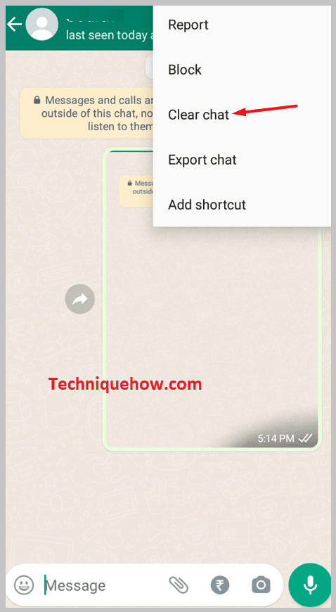 click on the Clear chat