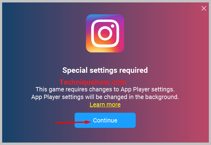 click on the Instagram “Install” button