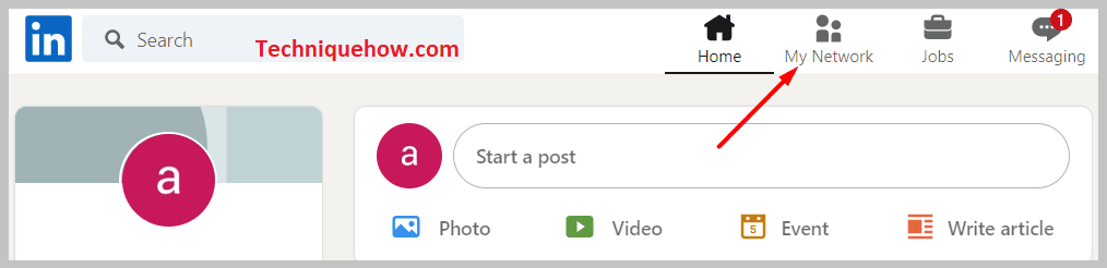 click on the My Network Icon