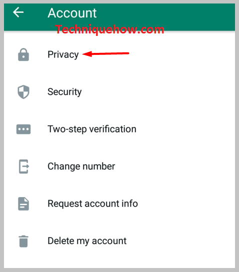 click on the first option i.e Privacy
