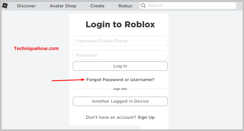 click on the option 'Forgot username password