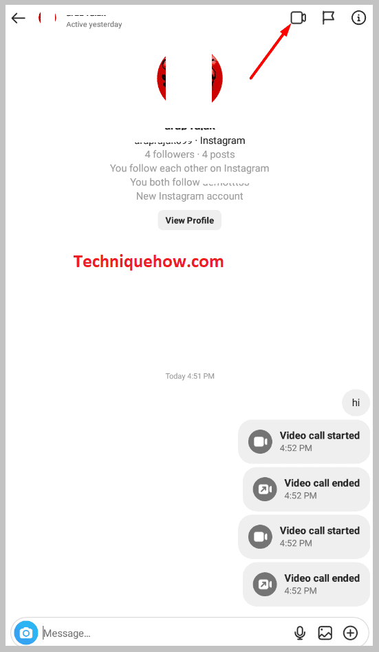 click on the video camera icon at the top right
