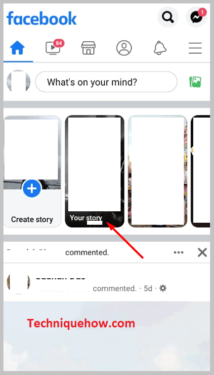 click on your story on facebook