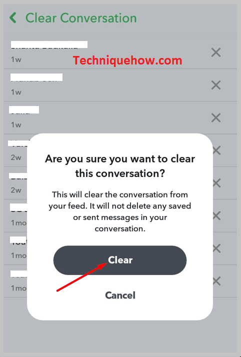 delete and confirm on snapchat
