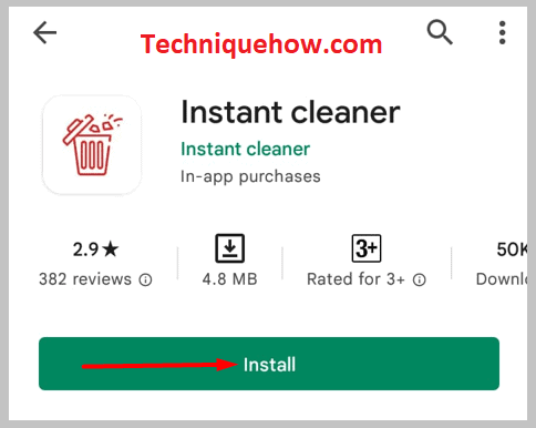 download and install the Instant Cleaner