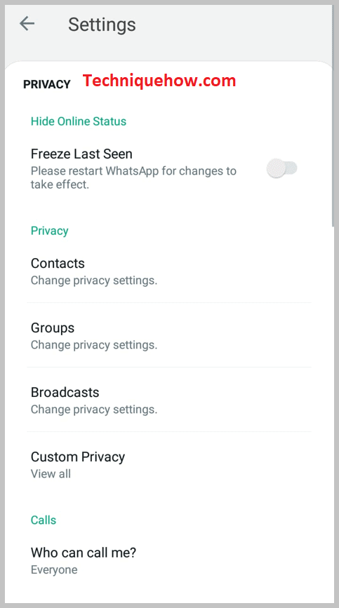 select the option Hide Online Status