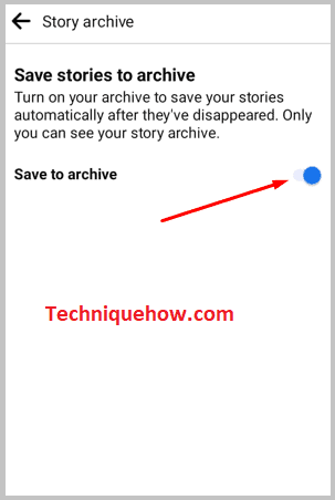enable the switch next to Save to archive