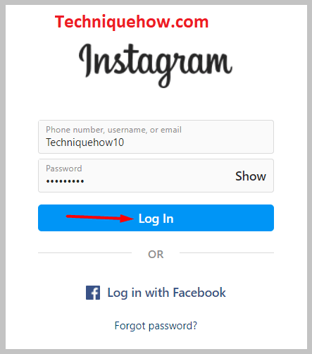 entering your Instagram login ID