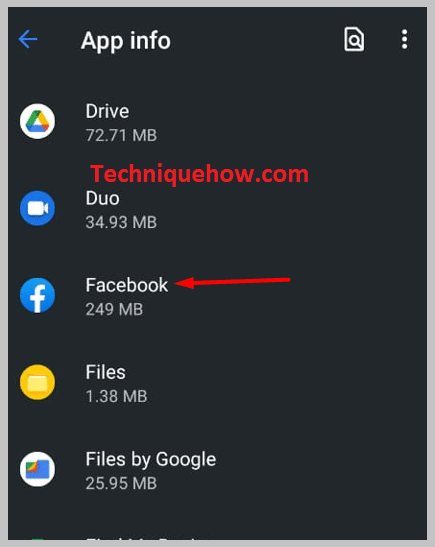 find out the Facebook app on mobile