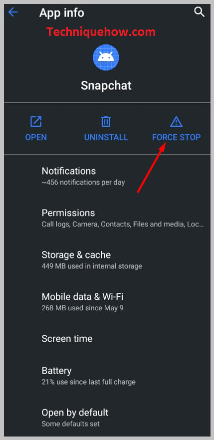 force stop the app