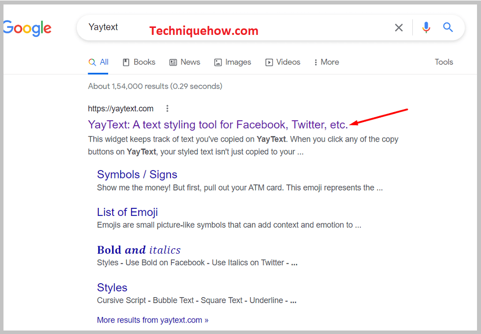 go to the Yaytext tool page