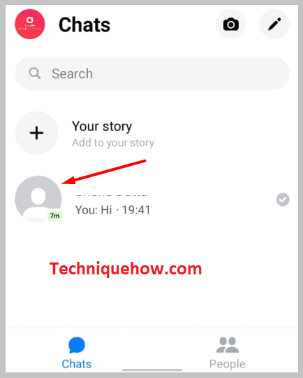 go to the chat section, find the person who you want