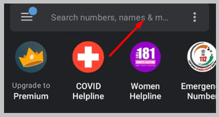 he search bar at the top and write the person's