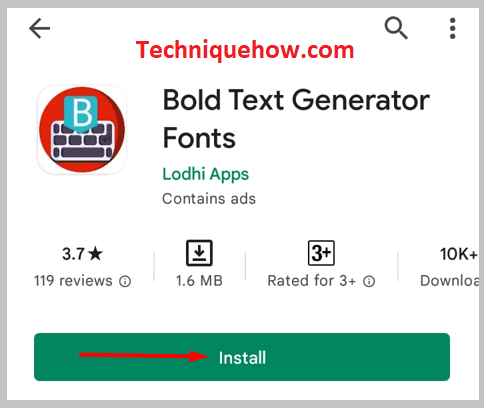 install the Bold Text Generator app 