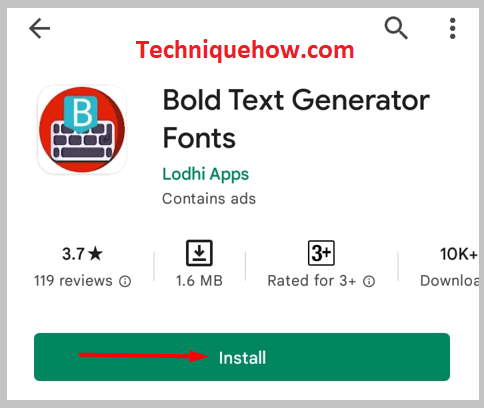install the Bold Text Generator app