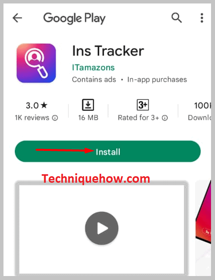 install the Ins Tracker app on your android 