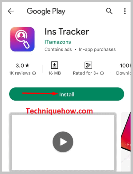 install the Ins Tracker app on your android